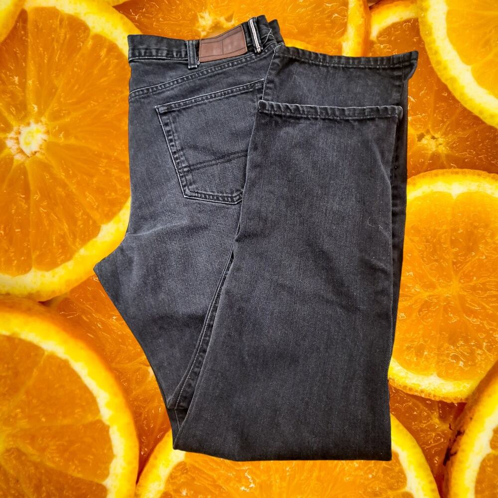 Tommy Hilfiger Straight Leg Black Denim Jeans‎ Size: 40x32